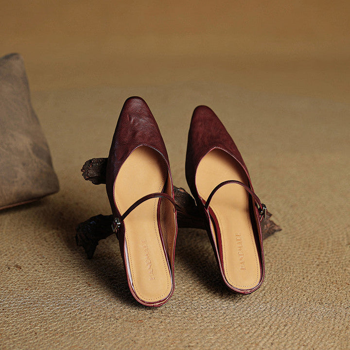 Jessica  | Women Genuine Leather Slip-On Mules