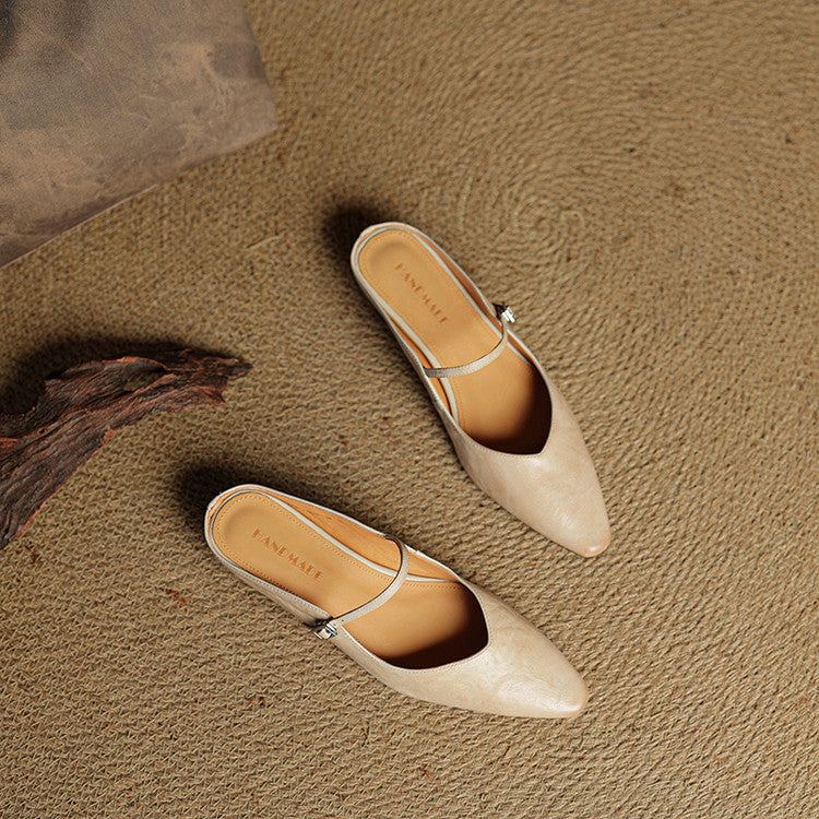 Jessica  | Women Genuine Leather Slip-On Mules