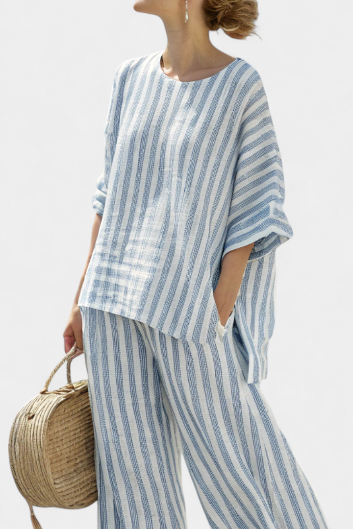 Emma | Womens Striped Two Piece Pants Set
