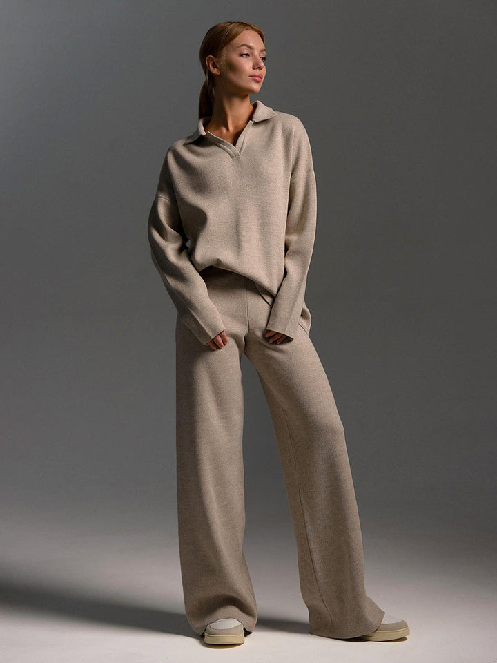 Hannah | Women’s Collared Two Piece Relaxed Fit Lounge Set