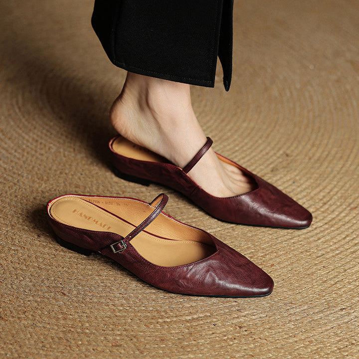 Jessica  | Women Genuine Leather Slip-On Mules