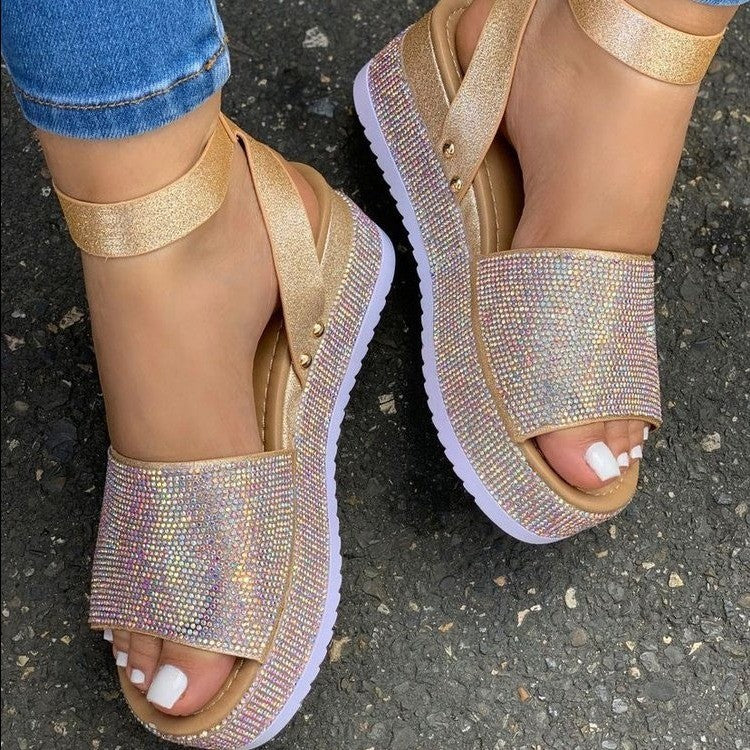 Eva | Women Spring Rhinestone Strap Platform Sandals