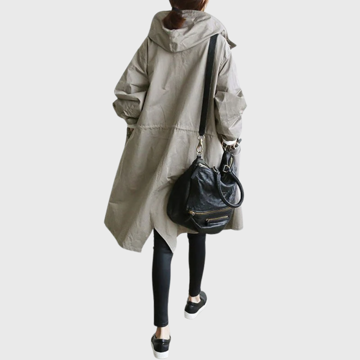 Catherine | Women Casual Hooded Longline Button Coat