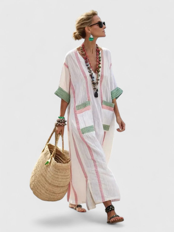 Abigail | Womens V Neck Loose Maxi Dress