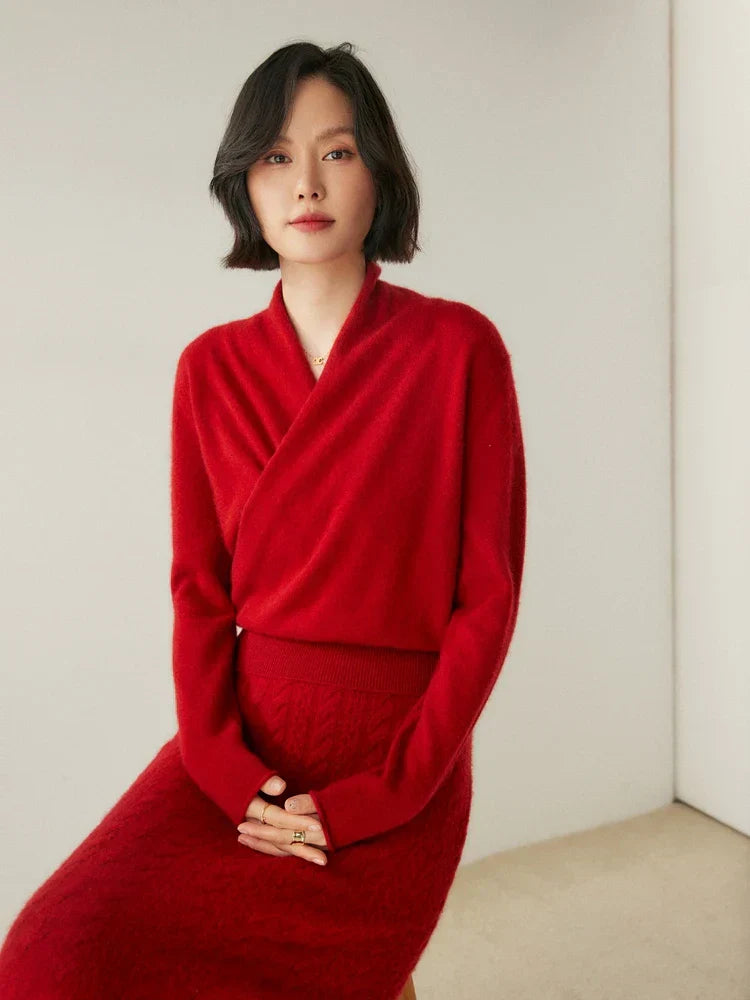 Kate | Women’s Elegant Wrap Crossover Chic Sweater