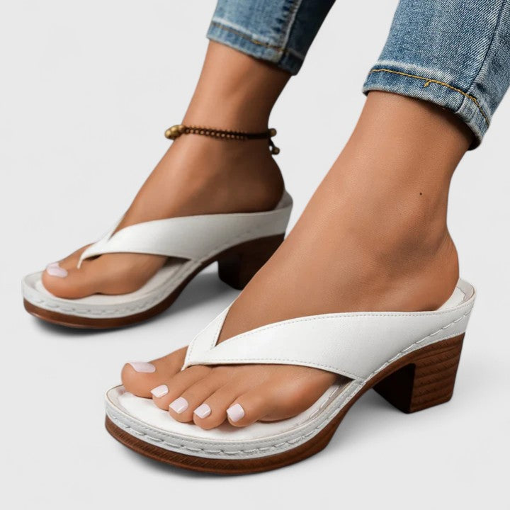 Catherine | Womens Chunky Heel Thong Sandals