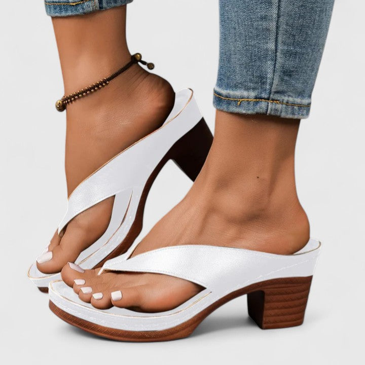 Catherine | Womens Chunky Heel Thong Sandals