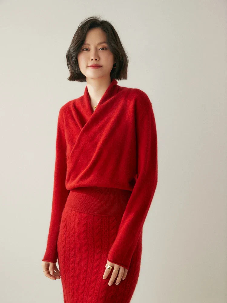 Kate | Women’s Elegant Wrap Crossover Chic Sweater