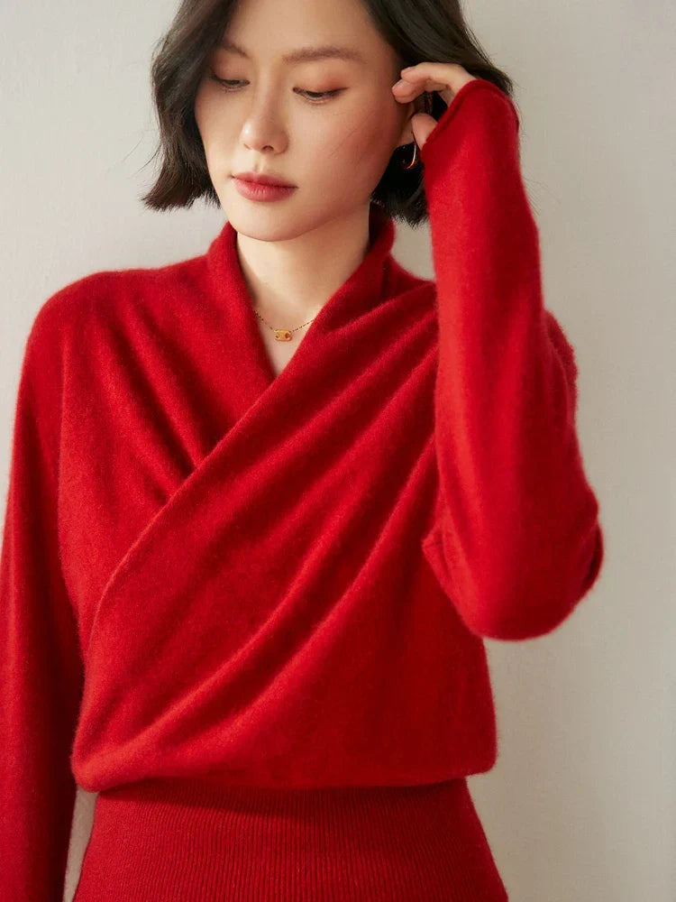 Kate | Women’s Elegant Wrap Crossover Chic Sweater