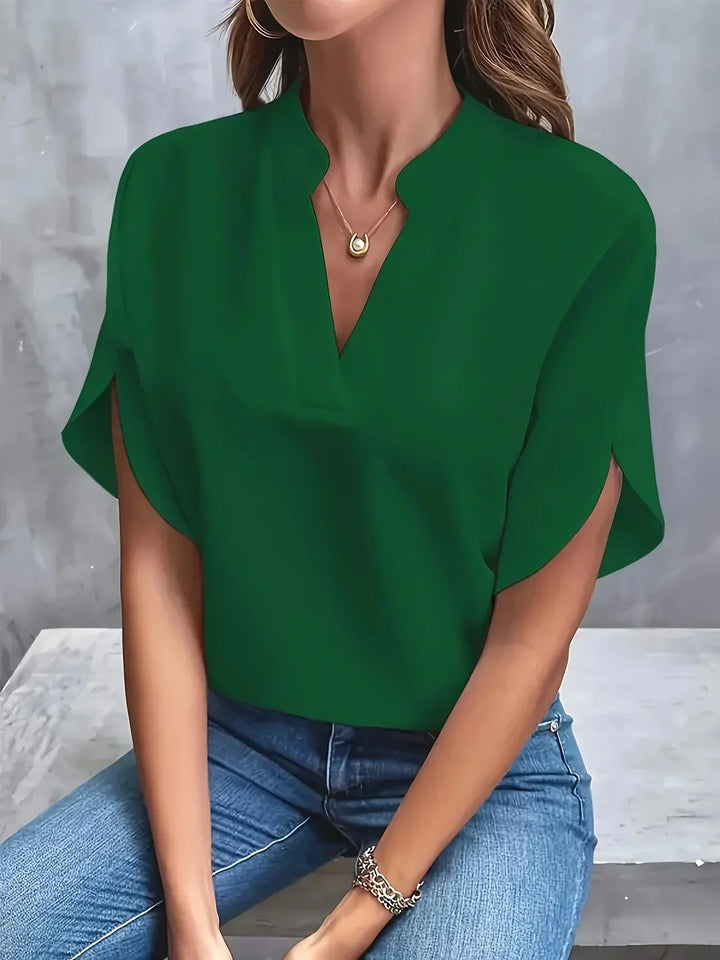Bianca | Women Elegant Split Sleeve V Neck Blouse