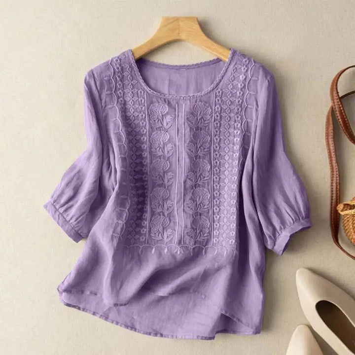 Freya | Women Embroidered Round Neck Blouse