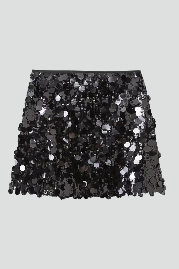 Catherine | Women’s Fitted Sequin Mini Skirt with Sparkle
