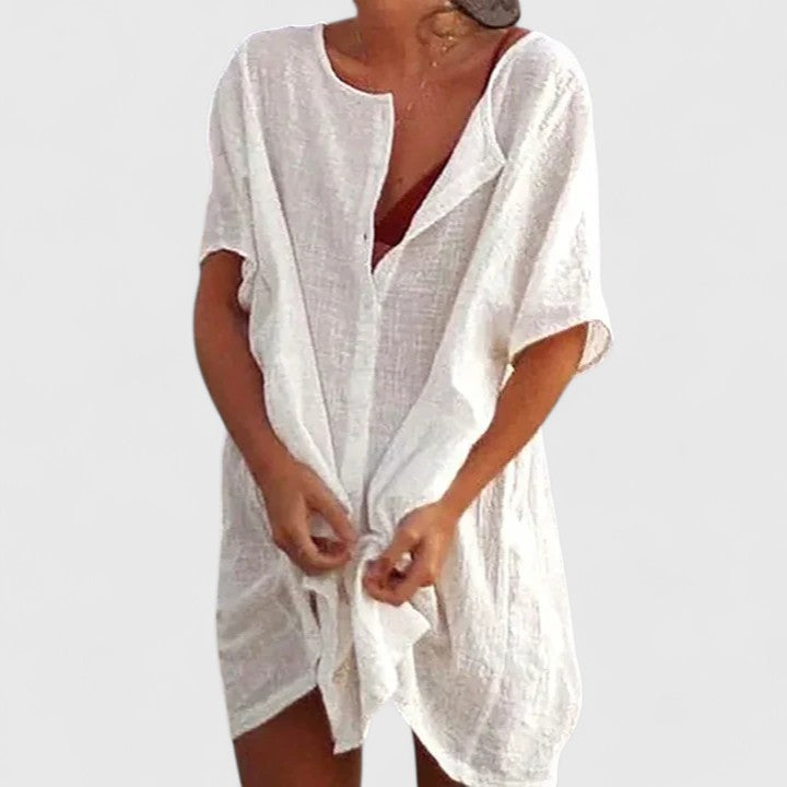 Lydia | Womens Loose Button Beach Cover Up Shorts
