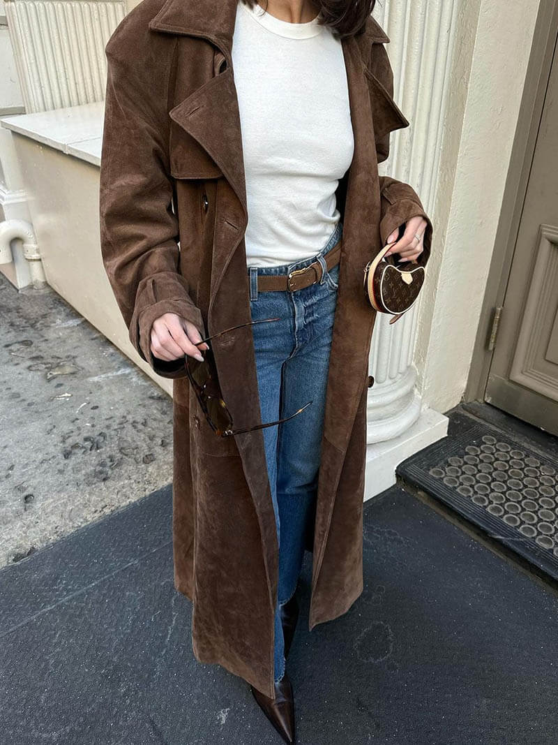 Mabel | Women’s Elegant Belted Lapel Collar Trench Coat