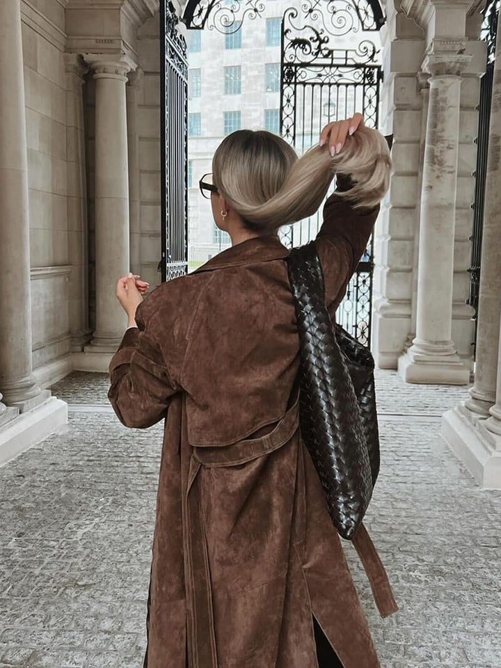 Mabel | Women’s Elegant Belted Lapel Collar Trench Coat