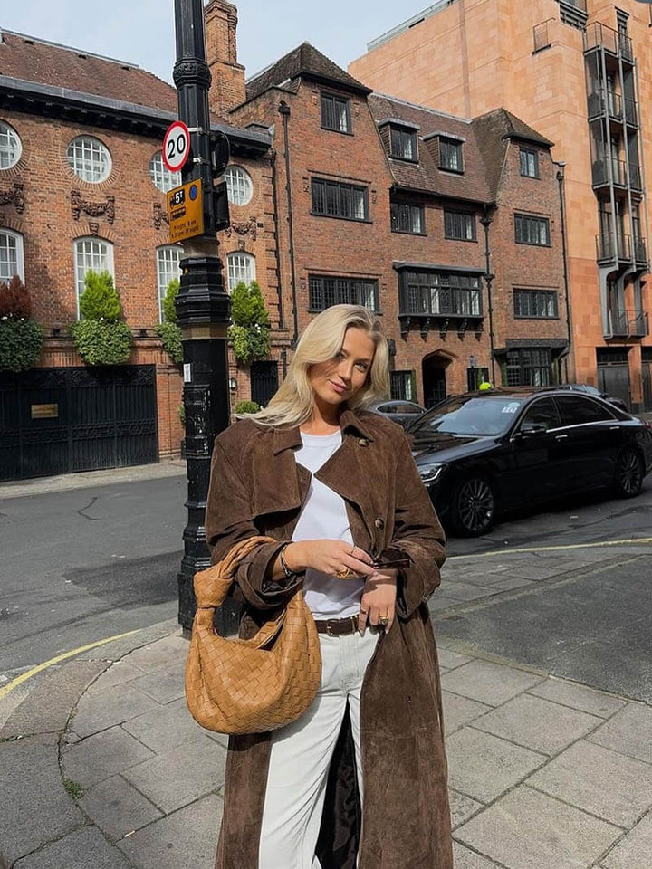 Mabel | Women’s Elegant Belted Lapel Collar Trench Coat