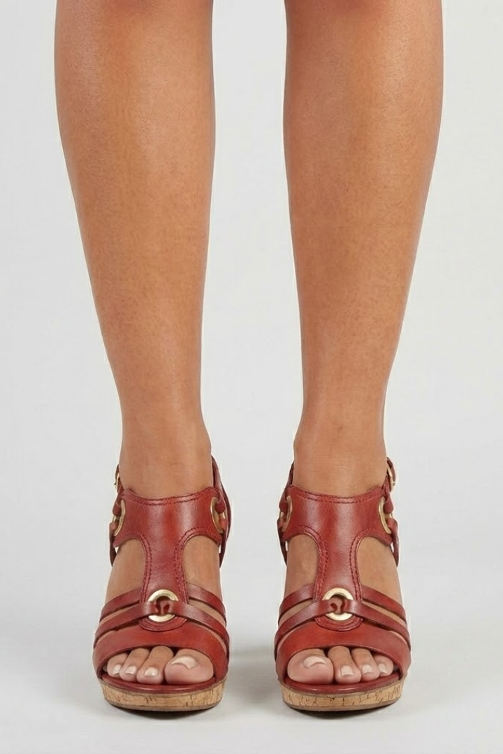 Taren | Women’s Sandals With Buckle Textured Detail