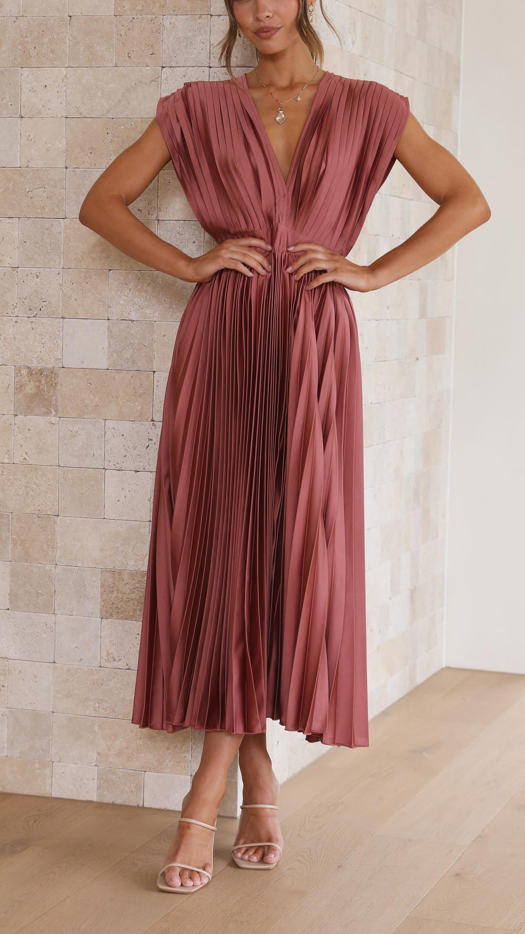 Julia | Women’s Classic Pleated Maxi Dress