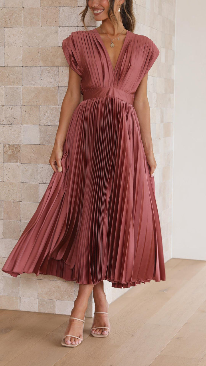 Julia | Women’s Classic Pleated Maxi Dress