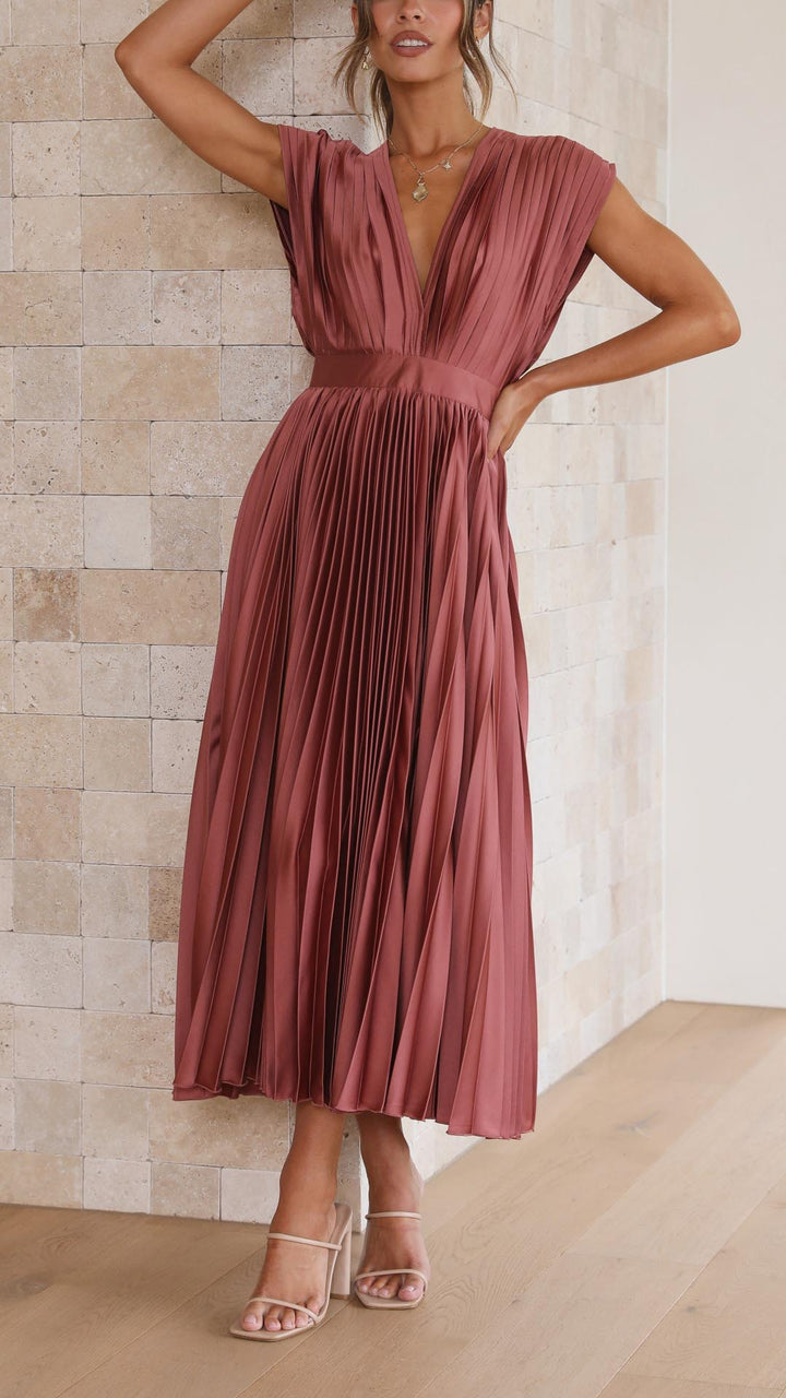 Julia | Women’s Classic Pleated Maxi Dress