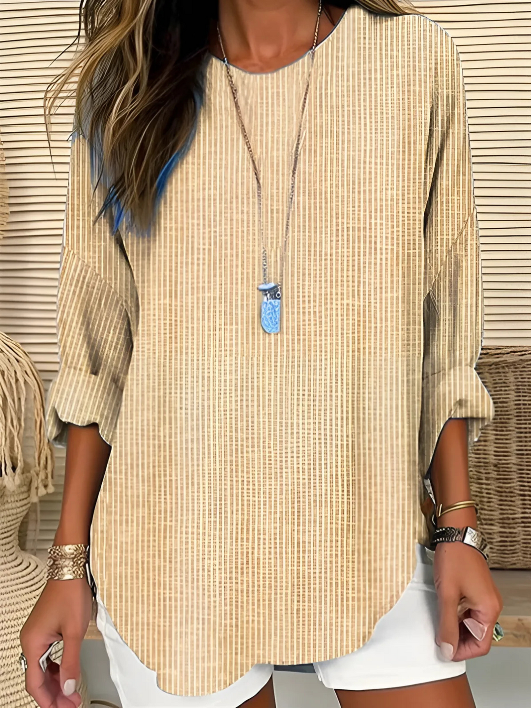 Tasha | Trendy Chic Striped Blouse