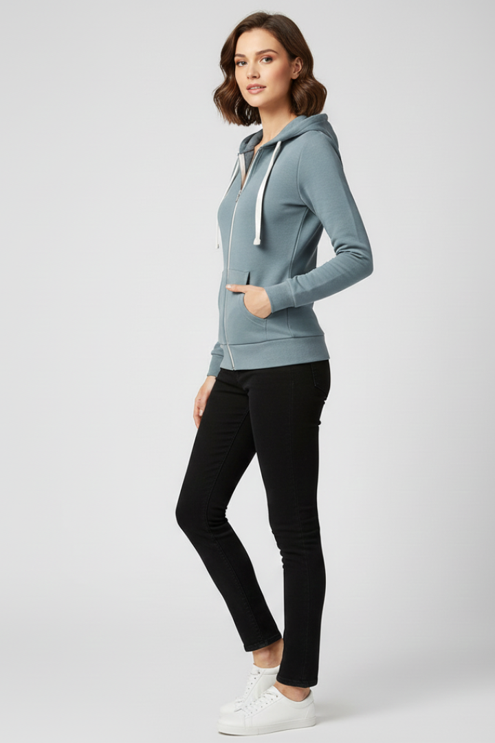 Eva | Women’s Hoodie with Front Zipper and Kangaroo Pockets