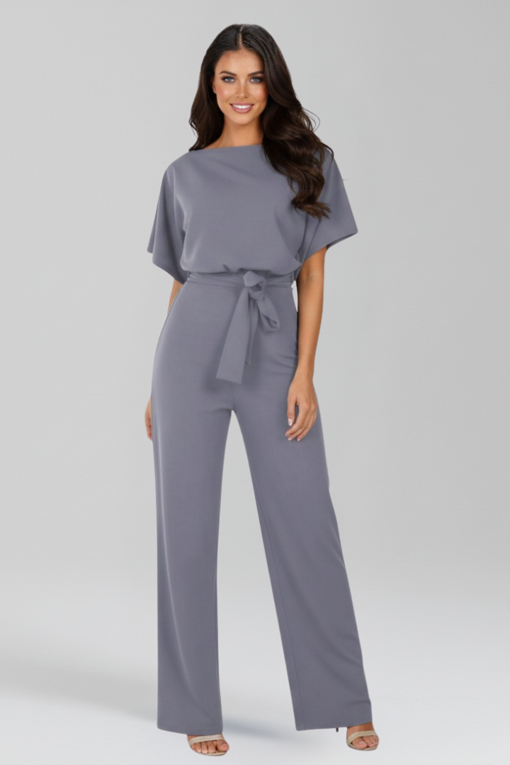 Rachel | Women’s Tie-Belt Wide-Leg Classic Jumpsuit