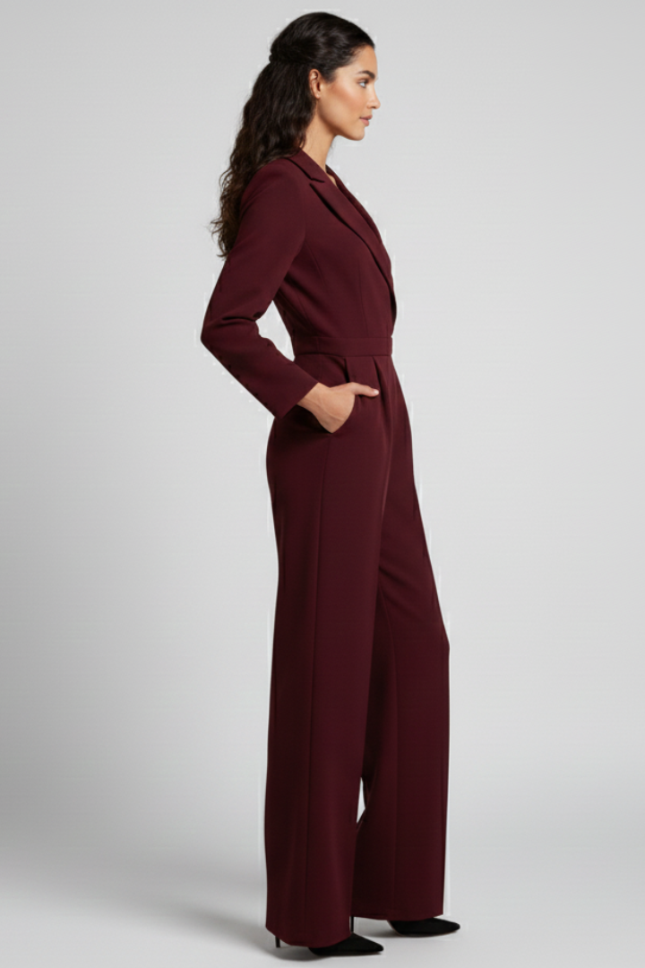 Mary | Women’s Wrap-Front Tailored Wide-Leg Jumpsuit