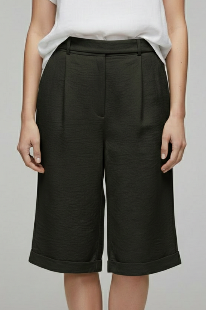 Elsie | Women’s High Waist Tailored Casual Cuffed Shorts