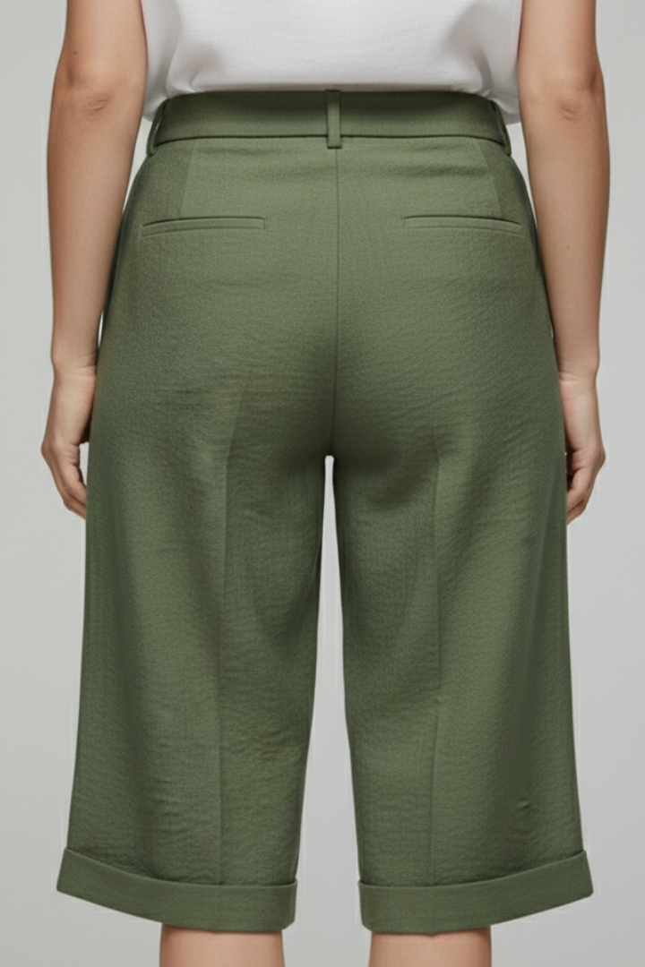 Elsie | Women’s High Waist Tailored Casual Cuffed Shorts