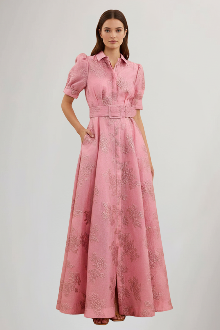Lily | Women’s Short Sleeve Belted Maxi Dress