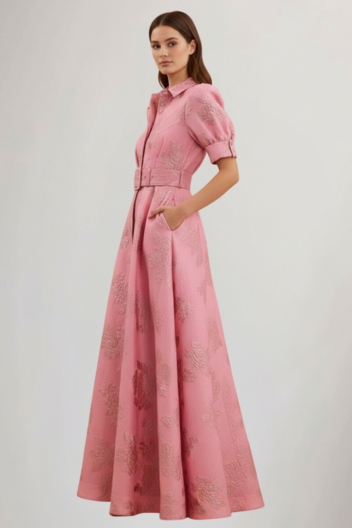 Lily | Women’s Short Sleeve Belted Maxi Dress