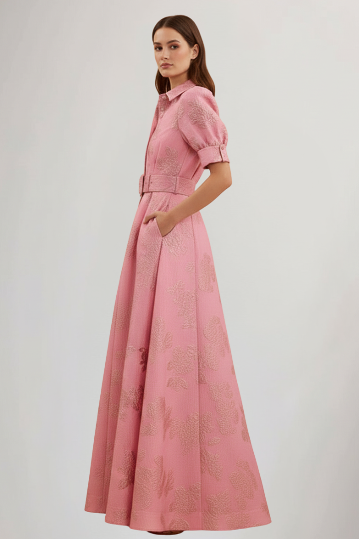 Lily | Women’s Short Sleeve Belted Maxi Dress
