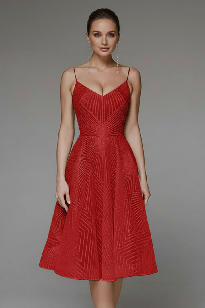 Scarlett | Women’s Spaghetti-Strap A-Line Skirt Midi Dress