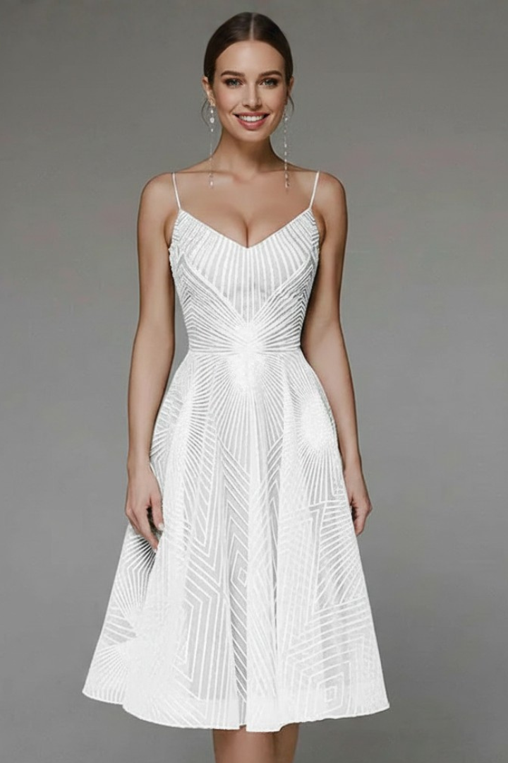 Scarlett | Women’s Spaghetti-Strap A-Line Skirt Midi Dress
