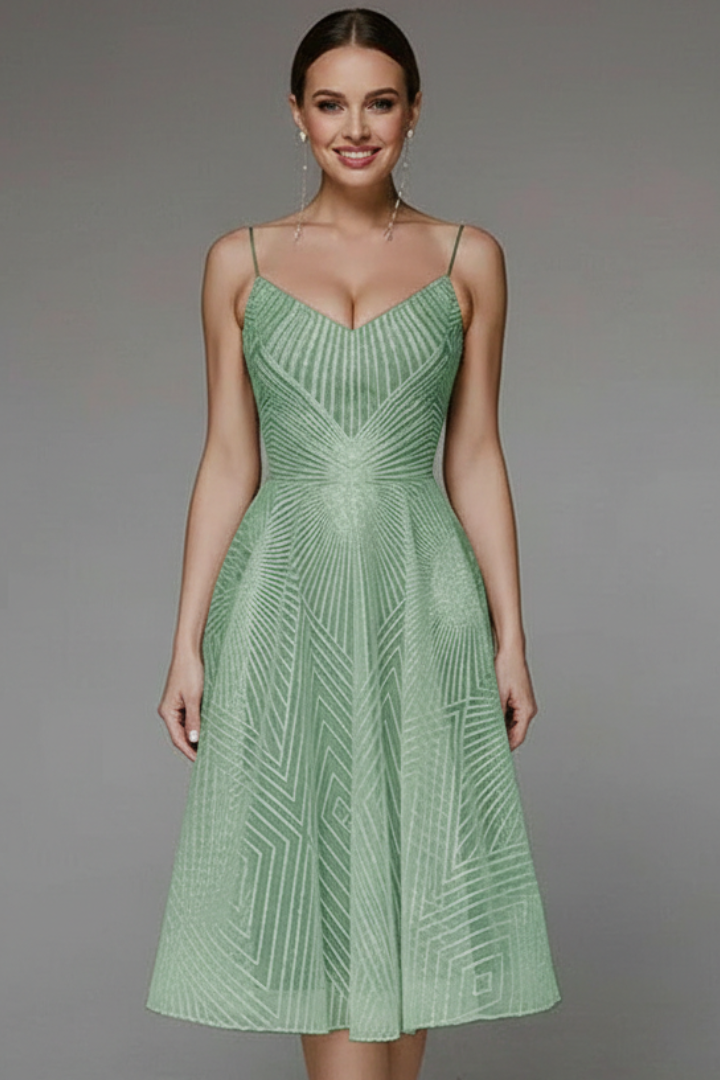 Scarlett | Women’s Spaghetti-Strap A-Line Skirt Midi Dress
