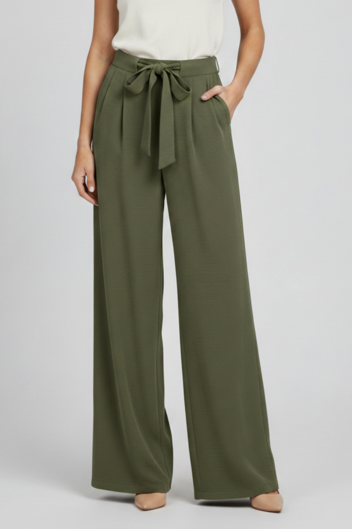 Tessa | Women’s Wide-Leg Drawstring Waist Palazzo Trousers