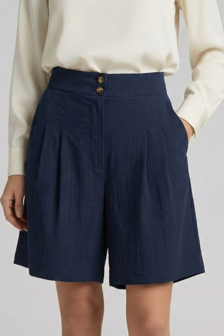 Daisy | Women’s High Waist Pleated Tailored Shorts