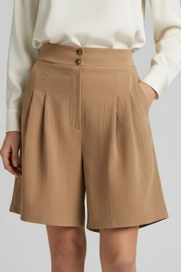 Daisy | Women’s High Waist Pleated Tailored Shorts