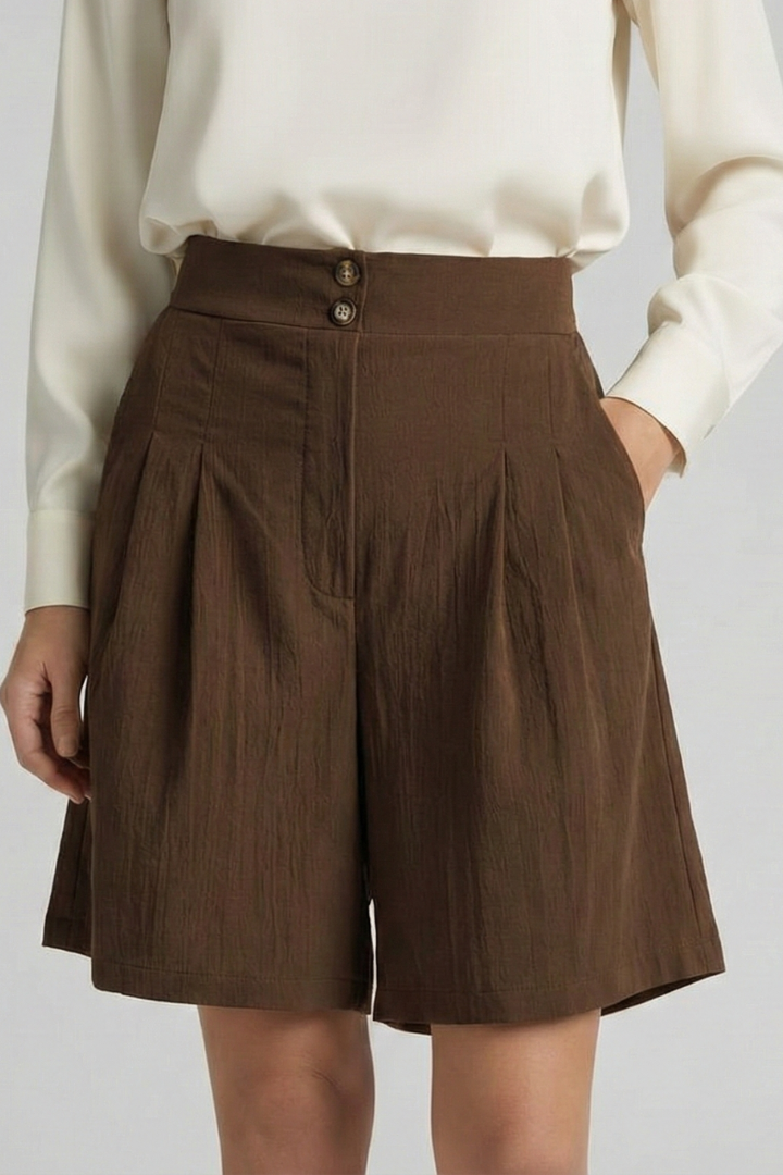 Daisy | Women’s High Waist Pleated Tailored Shorts