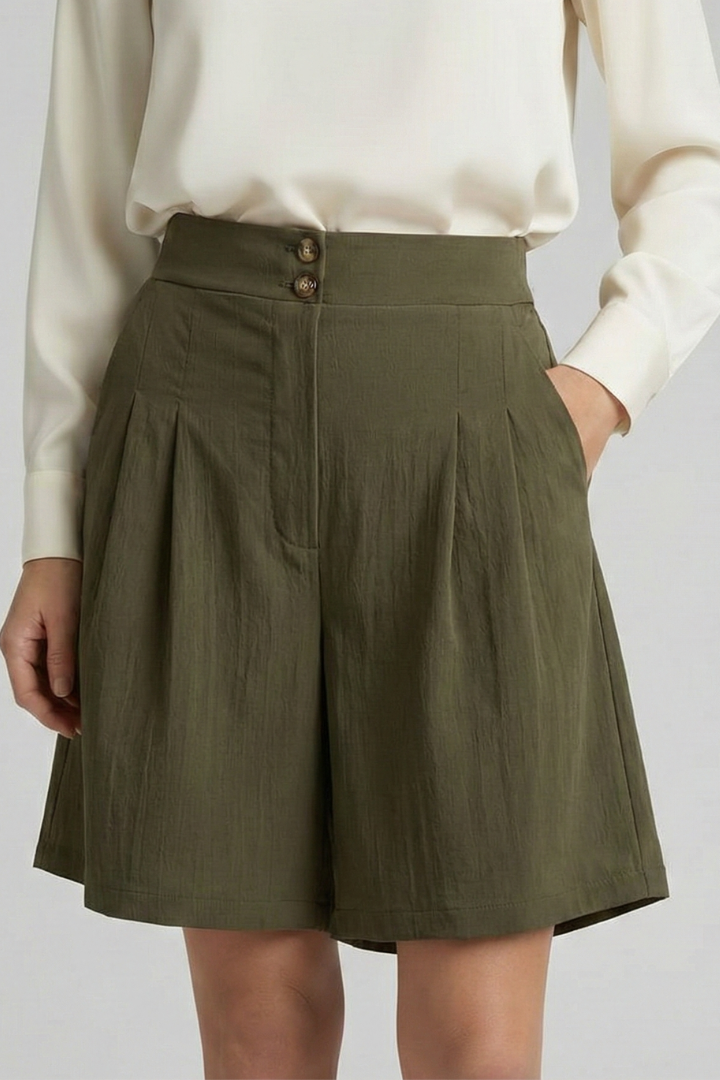 Daisy | Women’s High Waist Pleated Tailored Shorts