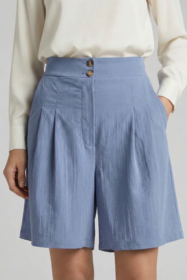Daisy | Women’s High Waist Pleated Tailored Shorts