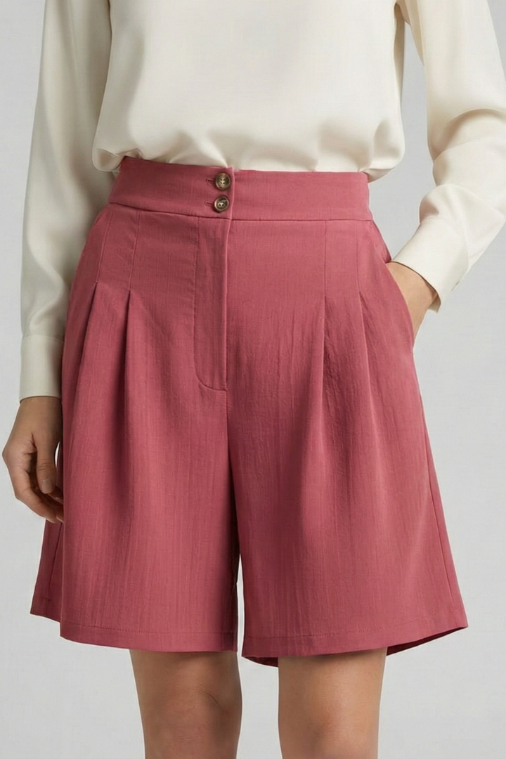 Daisy | Women’s High Waist Pleated Tailored Shorts