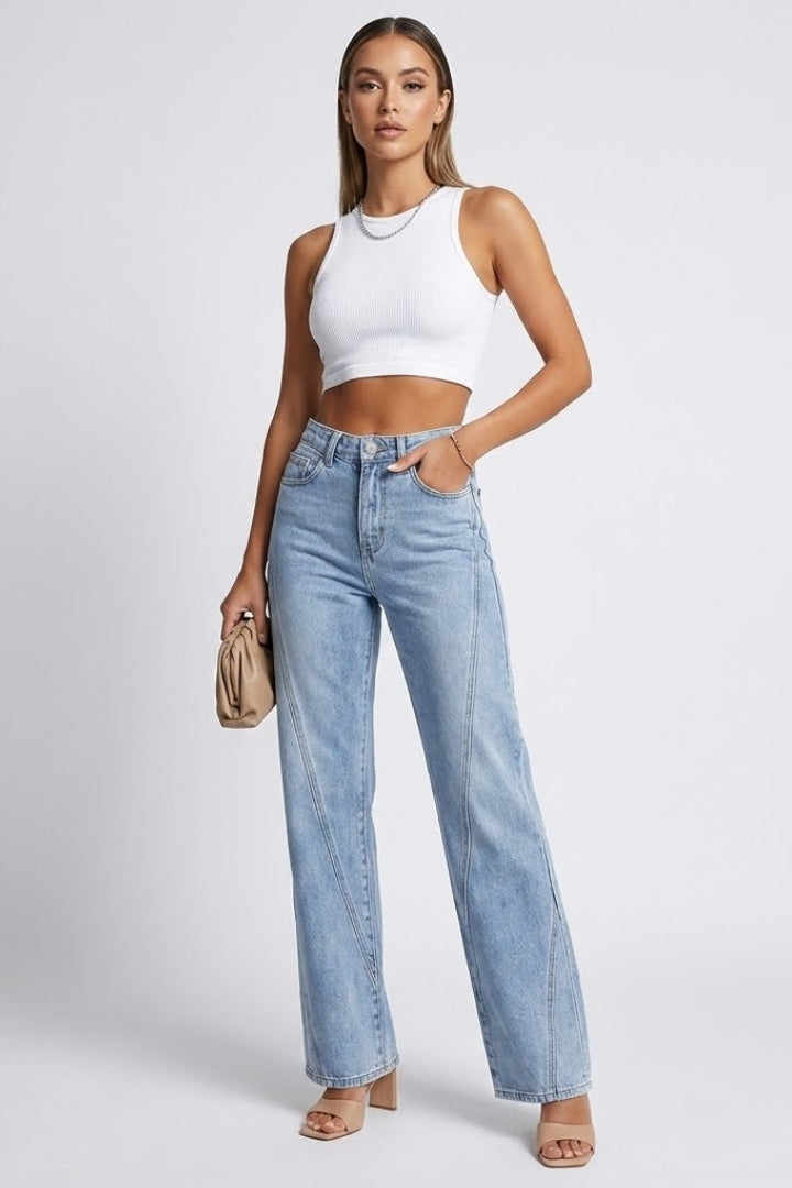 Katie | Women’s High-Waist Classic Straight-Leg Denim Jeans