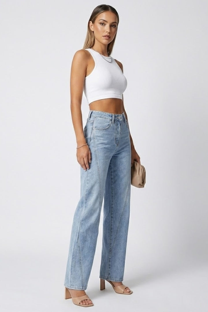Katie | Women’s High-Waist Classic Straight-Leg Denim Jeans
