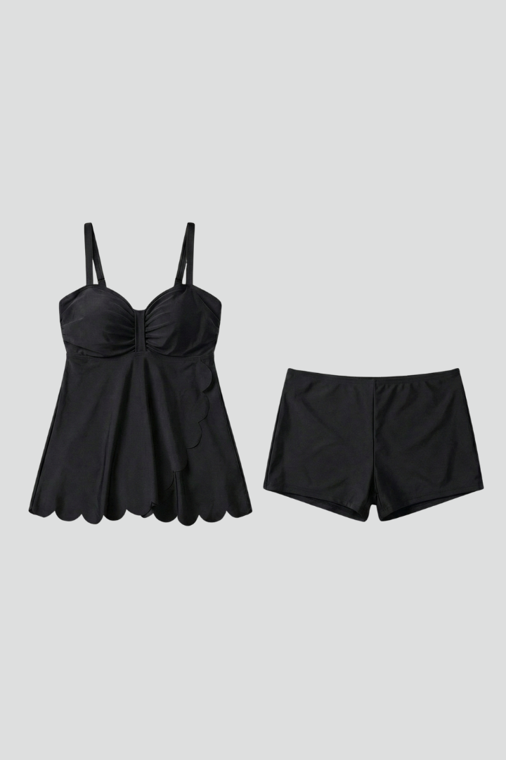 Eva | Women’s Sweetheart Neck Tankini Set with Shorts