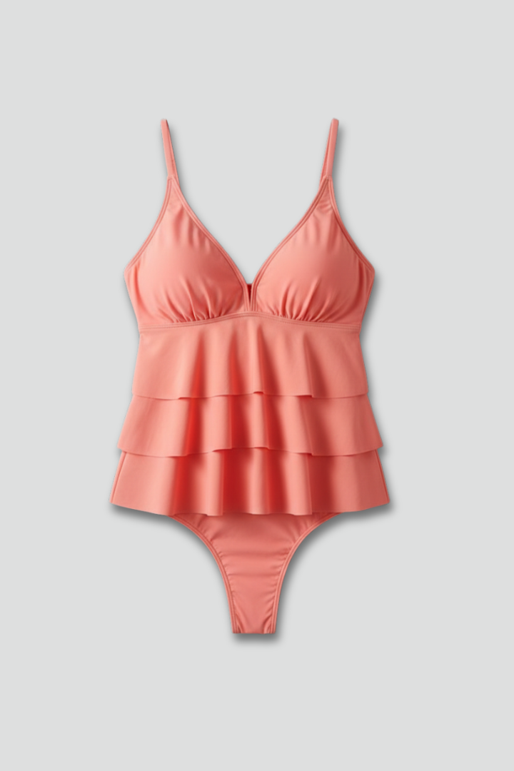 Kate | Women’s V-Neck Tiered Ruffle Tankini Set