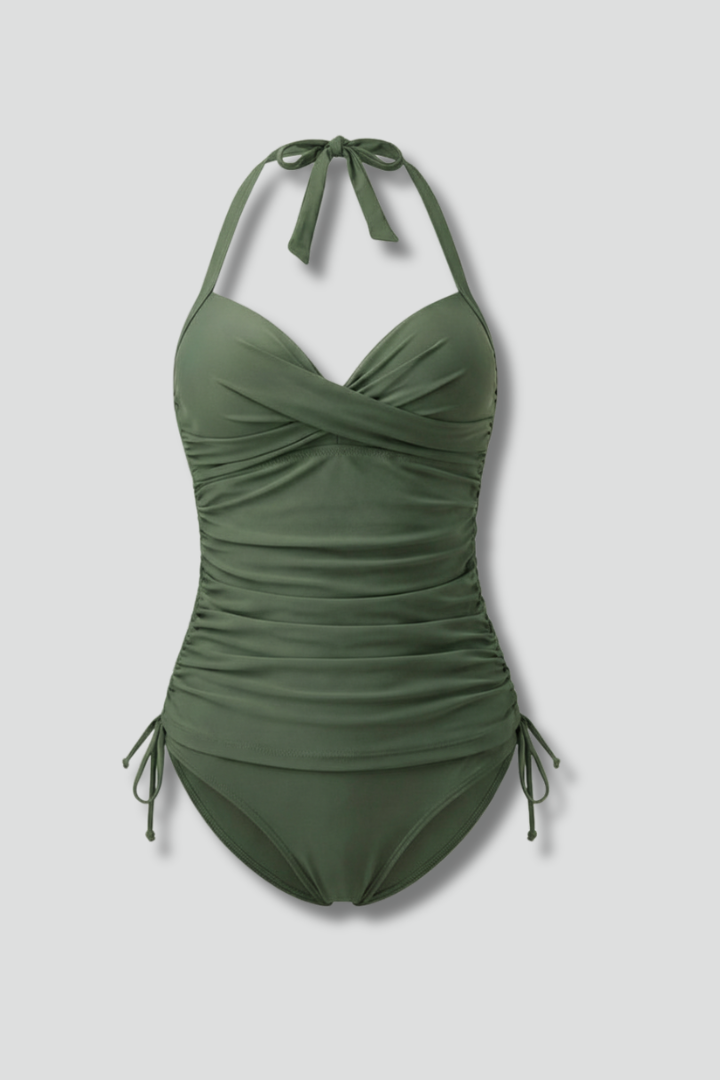 Laura | Women’s V-Neck Ruched Side Tankini Swimsuit