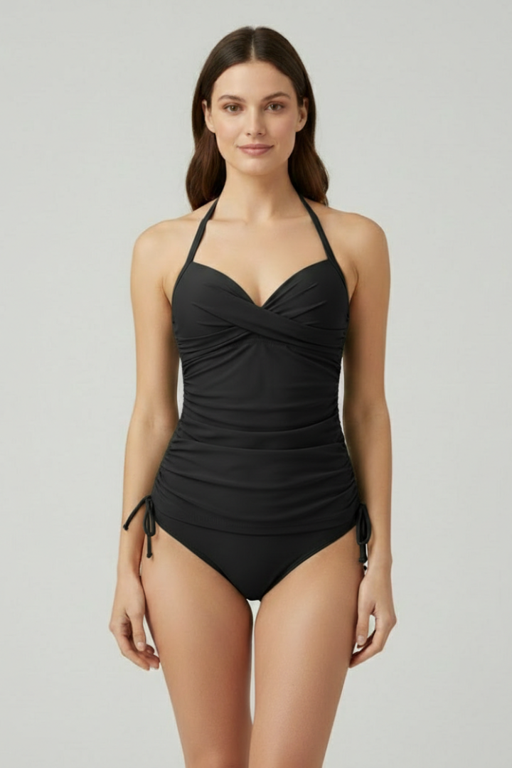 Laura | Women’s V-Neck Ruched Side Tankini Swimsuit
