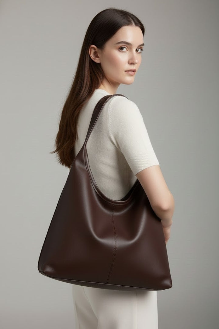 Camille | Women’s Classic Tote Bag with Faux Outer and Large Inner Pocket